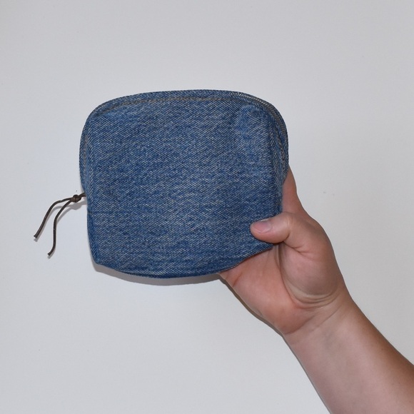 Cosmetics bag clutch pouch denim handmade - Picture 1 of 5